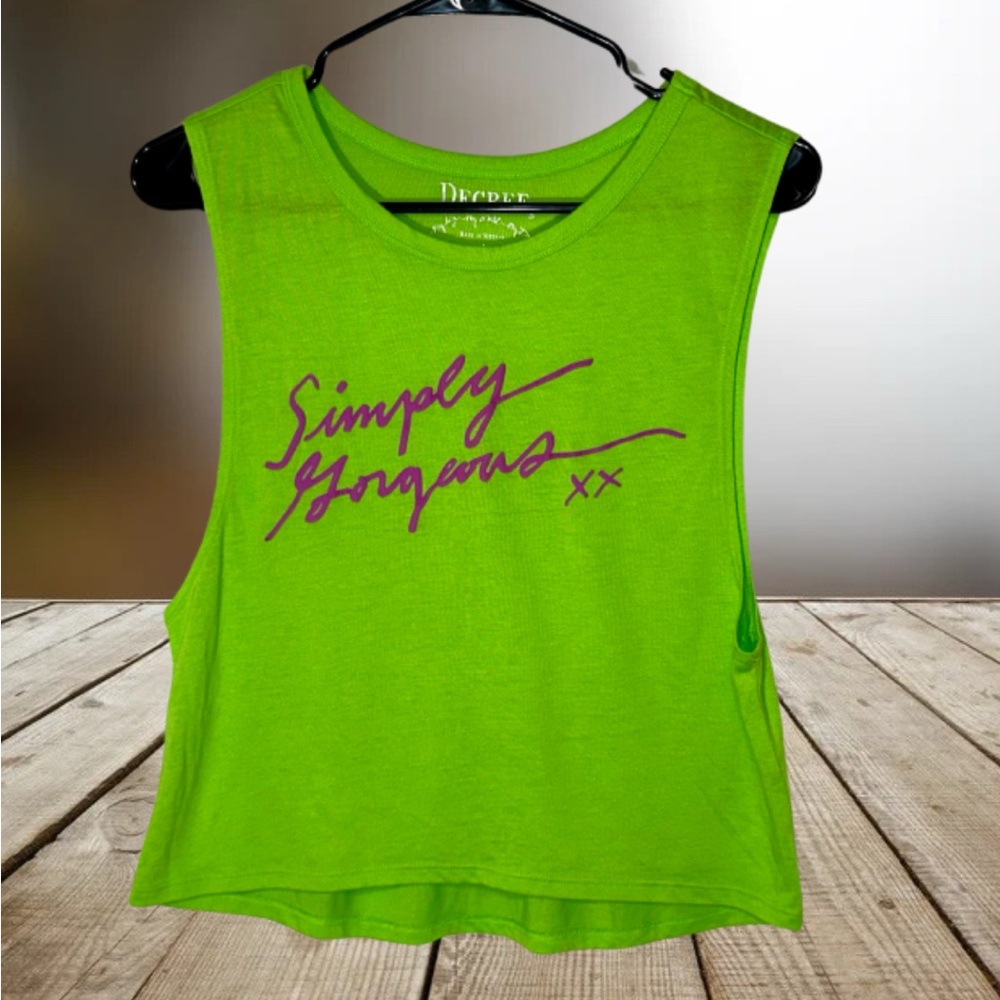Decree Green Crop Muscle Tee